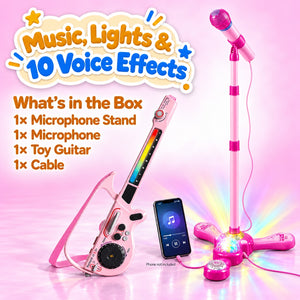 Complete Karaoke Microphone Set with LED Stand