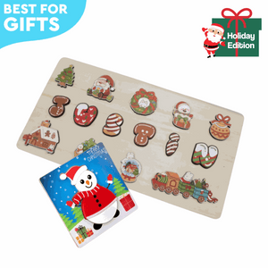 Custom Name Montessori Board Christmas-themed wooden name puzzle for kids educational gift