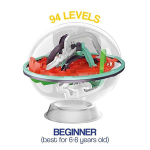 3D Gravity Maze toy with steel ball navigating checkpoints for kids' brain training and focus development