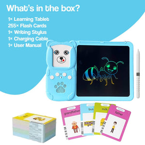 SmartTrace multi-sensory learning tablet with flashcards, LCD tracing board, and clear audio pronunciation for kids ages 3+
