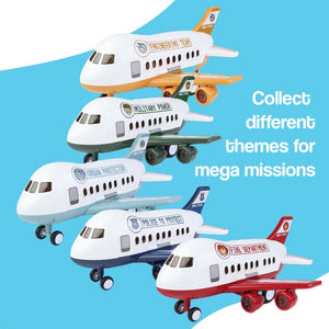 Little Hero Command Center jumbo airplane toy with lights, sounds, ramp launcher, and rescue vehicles for kids ages 2+