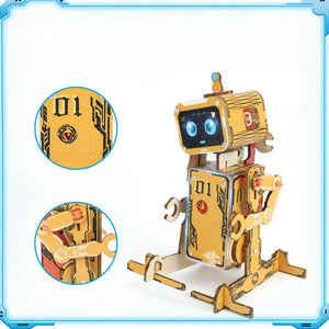 Voice-controlled DIY educational robot kit made of durable plastic for STEM learning and coding practice