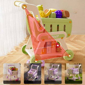 Children's colorful pretend shopping cart toy for imaginative play and skill development