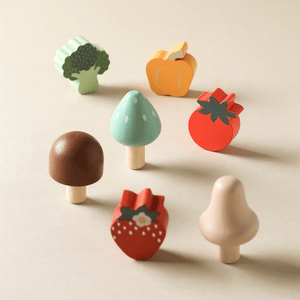 Colorful wooden educational farm toy for toddlers with shape matching and pull-along features