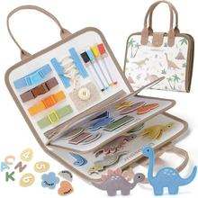 Montessori felt learning busy board with interactive educational features for toddlers and preschoolers