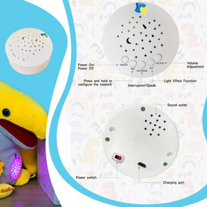 AI StoryBuddy smart plush companion toy for kids with interactive AI and starry sky projection