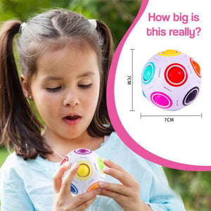 RainbowMatch STEM Brain Puzzle Ball with colorful sliding balls for kids' brain teaser and sensory play