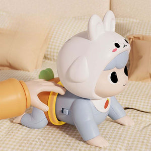 My First Play & Learn Set with Peek-A-Bear plush, Farm Day Book, and crawling rabbit toy for toddler skill development