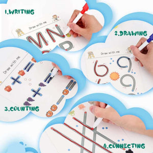My First Build & Create Set for toddlers with colorful cube, squeaky eggs, and reusable writing cards for hands-on play and skill development