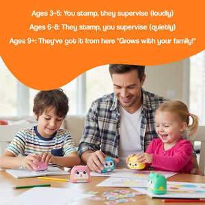 TinyStamper customized name stamp for kids' belongings with waterproof ink and cute icons