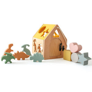 Wooden Montessori Educational Stacking Rocket & Building Block Toy Set