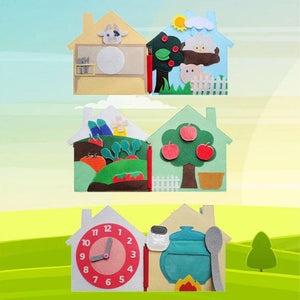 Kids Montessori Farm Day Book interactive educational fabric activity for early learning