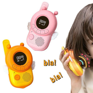 Magic Little Bee Intercom walkie talkies for kids in pink and yellow colors with 3km range and multiple channels