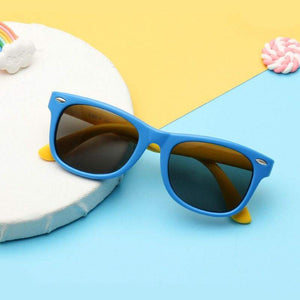 Kids polarized sunglasses with flexible, unbreakable rubber frame and UV protection