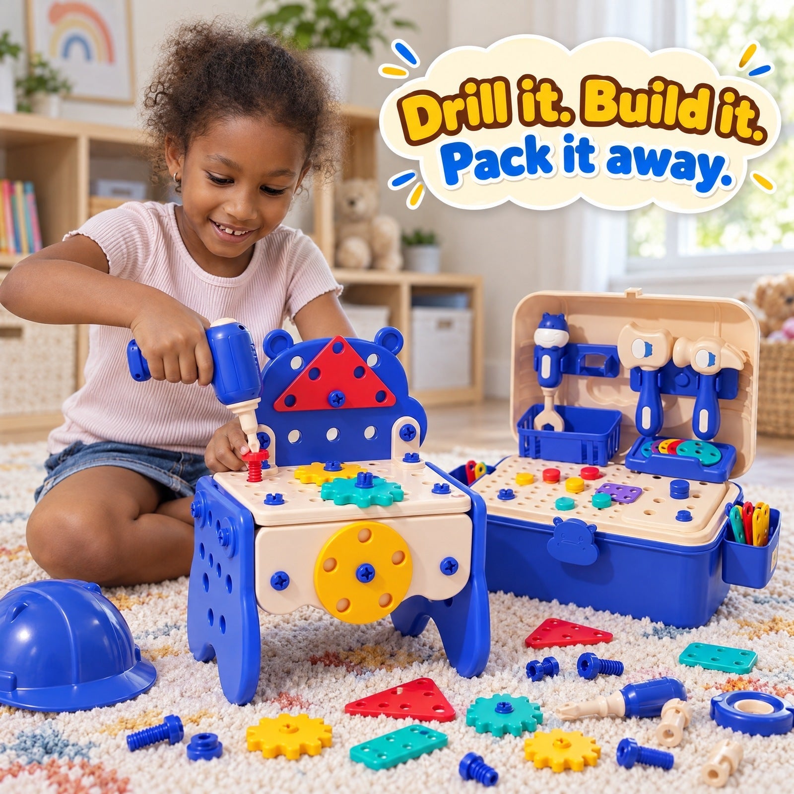 Kids' Tool Set & Workbench Electric Drill Tools & Building Pieces