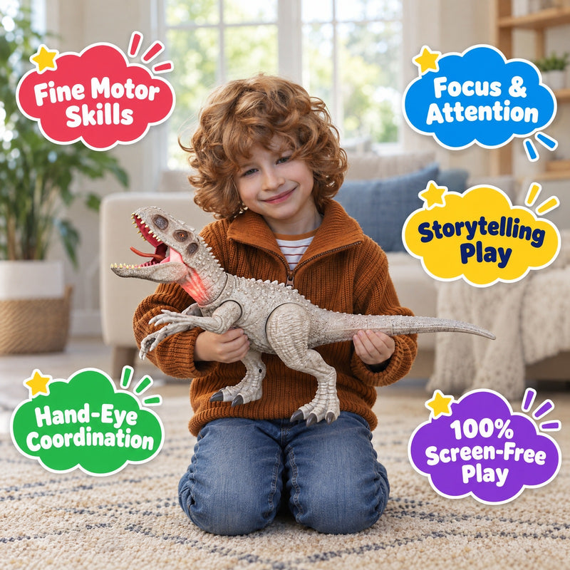 Big T-Rex Dinosaur Figure with Roar Sound & Light