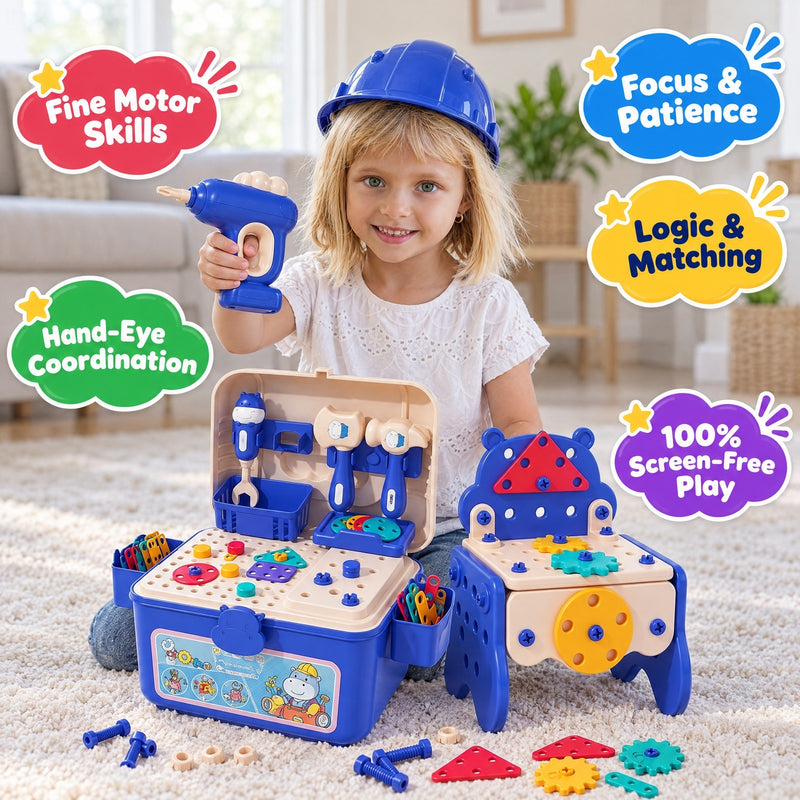 Kids' Tool Set & Workbench Electric Drill Tools & Building Pieces