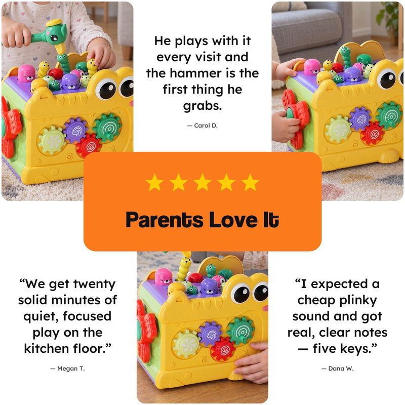 Whack-a-Mole Activity Cube with Xylophone