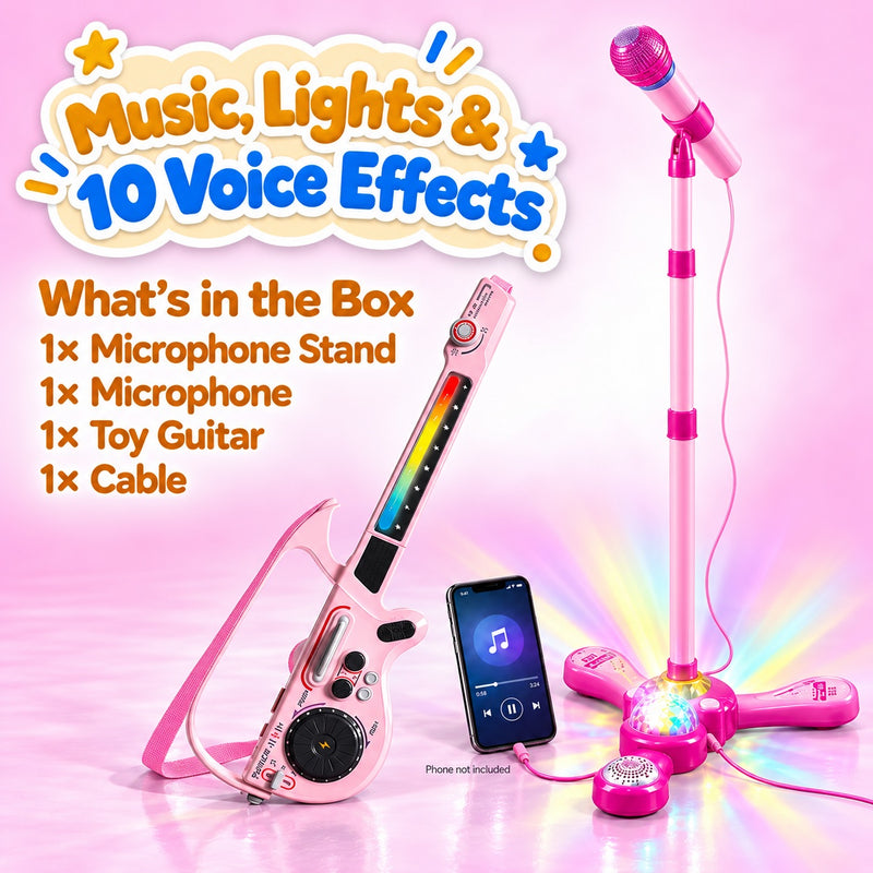 Complete Karaoke Microphone Set with LED Stand