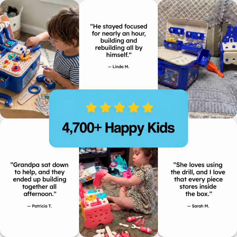 Kids' Tool Set & Workbench Electric Drill Tools & Building Pieces