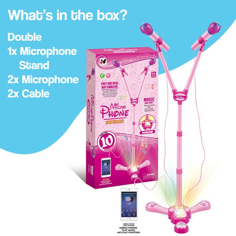 Miunana Kids Bluetooth Karaoke with 2 Microphones and Adjustable Stand Music Sing Along with Flashing Stage Lights for Kids in Kenya | MP3 Players Miunana Kids Bluetooth Karaoke with 2 Microphones and Adjustable Stand Music Sing Along with Flashing Stage Lights for Kids in Kenya | MP3 Players