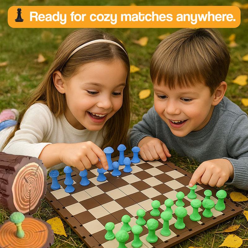 Magnetic Mushroom-Themed Chess Set