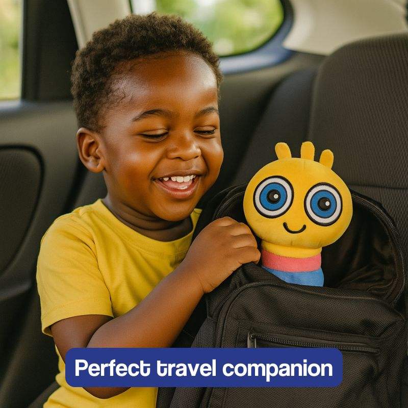 Soft, squeezable Boolby learning buddy with big, curious eyes for kids ages 0-10+, designed to inspire curiosity and confidence in learning
