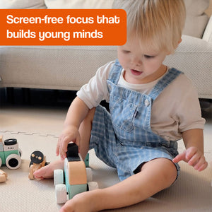 TinyBuilder Wooden Montessori Vehicle Set