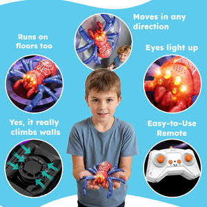 2-in-1 climbing and crawling RC spider toy with wall climbing ability and remote control