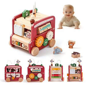 Wooden Montessori Educational Stacking Rocket & Building Block Toy Set