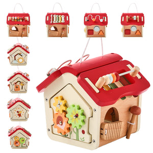 Wooden Montessori Educational Stacking Rocket & Building Block Toy Set