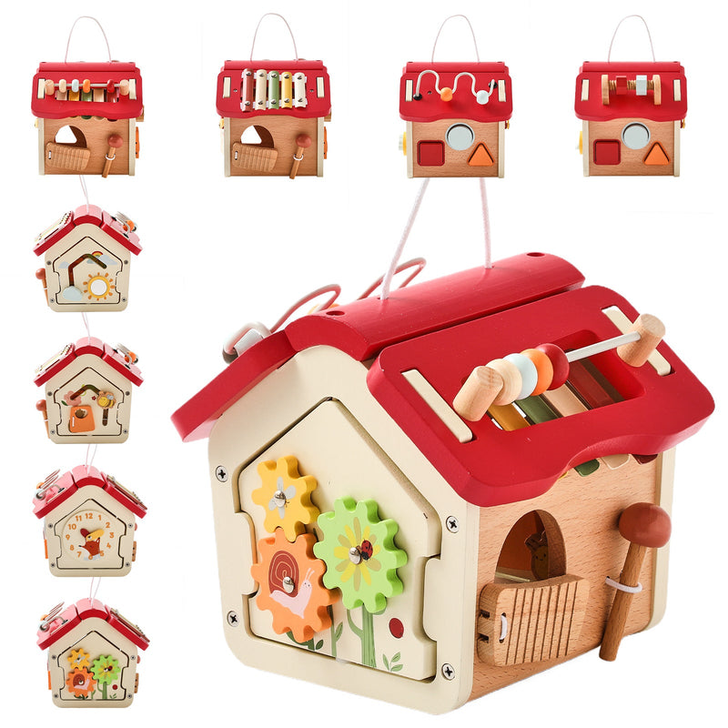Wooden Montessori Educational Stacking Rocket & Building Block Toy Set