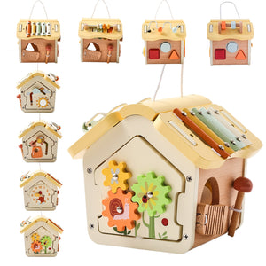 Wooden Montessori Educational Stacking Rocket & Building Block Toy Set