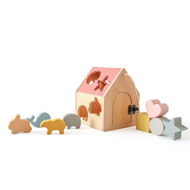 Wooden Montessori Educational Stacking Rocket & Building Block Toy Set