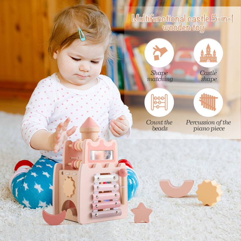 Wooden Montessori Educational Stacking Rocket & Building Block Toy Set