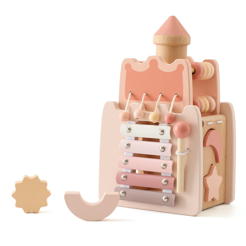 Wooden Montessori Educational Stacking Rocket & Building Block Toy Set