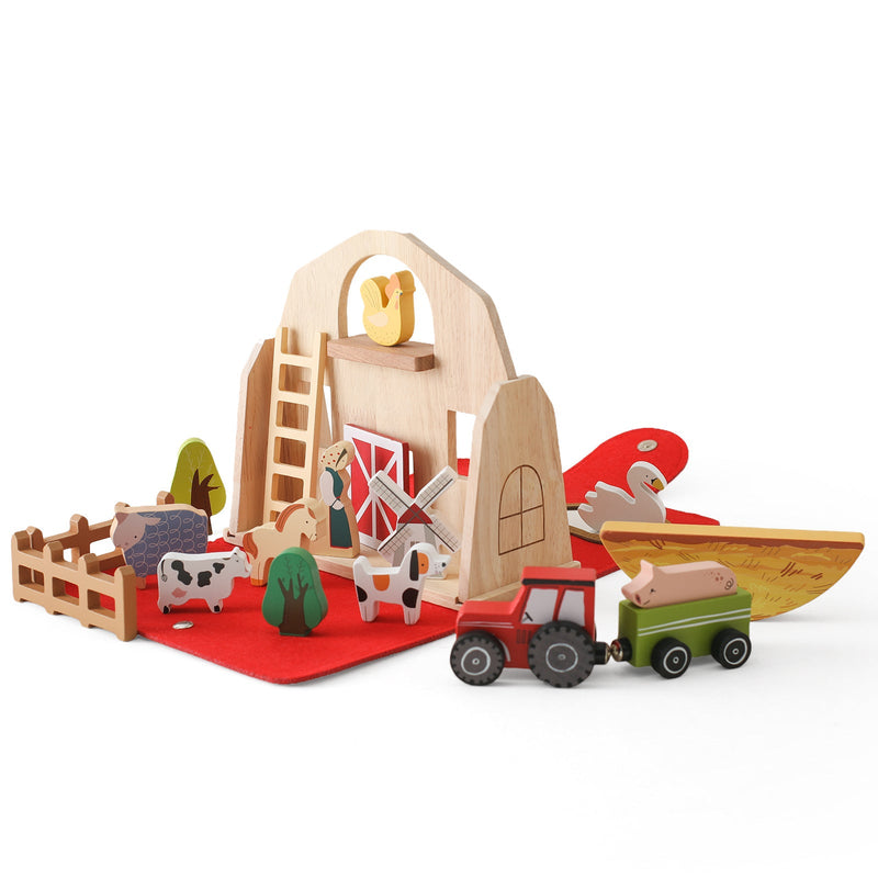 Wooden Montessori Educational Stacking Rocket & Building Block Toy Set