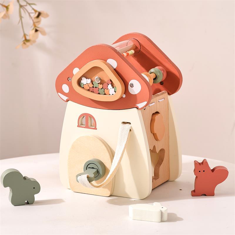 Wooden Montessori Educational Stacking Rocket & Building Block Toy Set