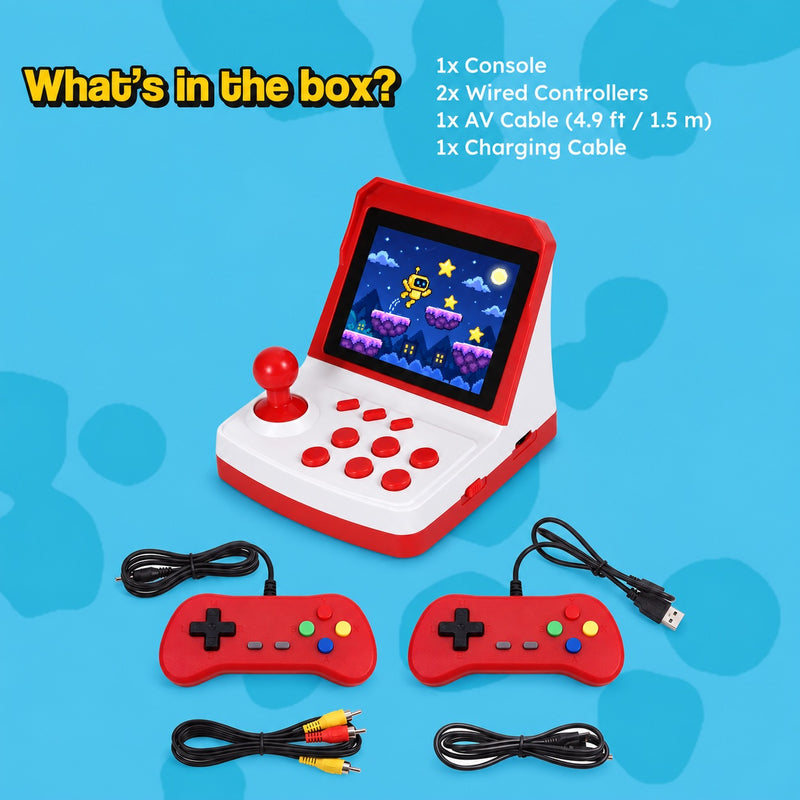 Mini Arcade Retro Game Console with Two Controllers