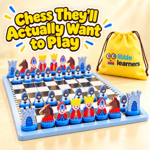 Educational Wooden Cartoon Chess Set
