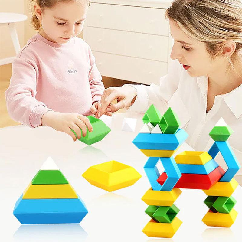 Pyramid Stack Building Blocks - Little Learners Toys