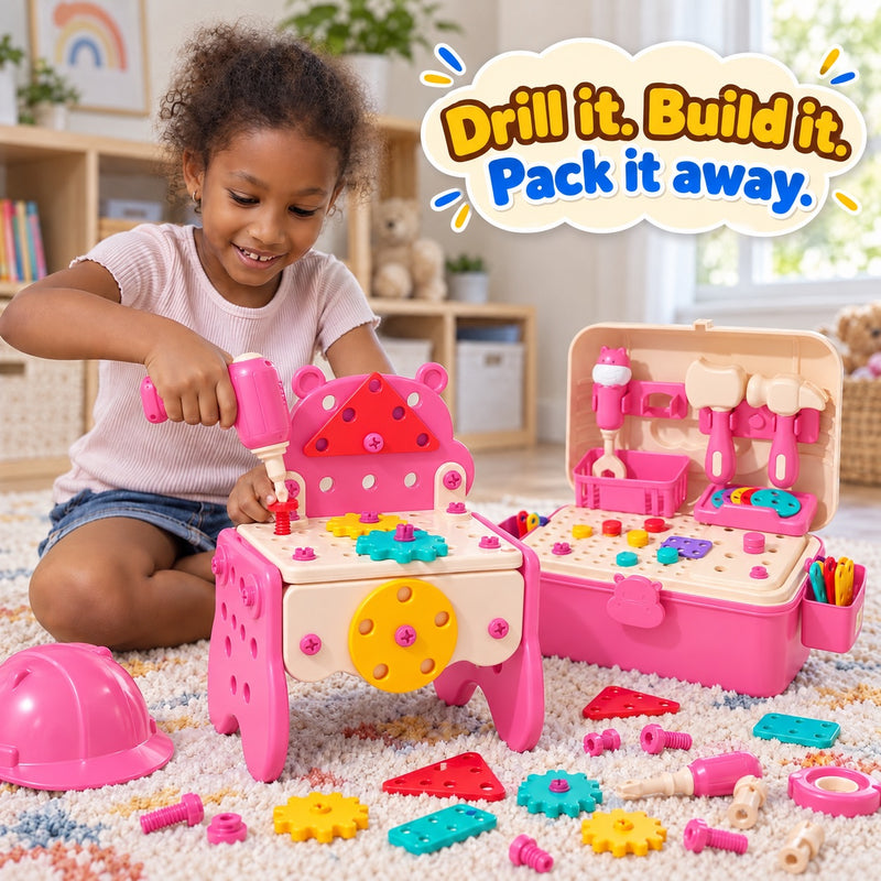 Kids' Tool Set & Workbench Electric Drill Tools & Building Pieces