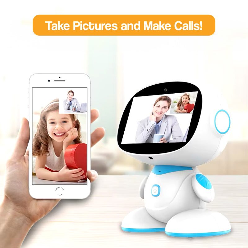 AI-powered STEM learning robot with video call and picture taking features for kids aged 6 and up