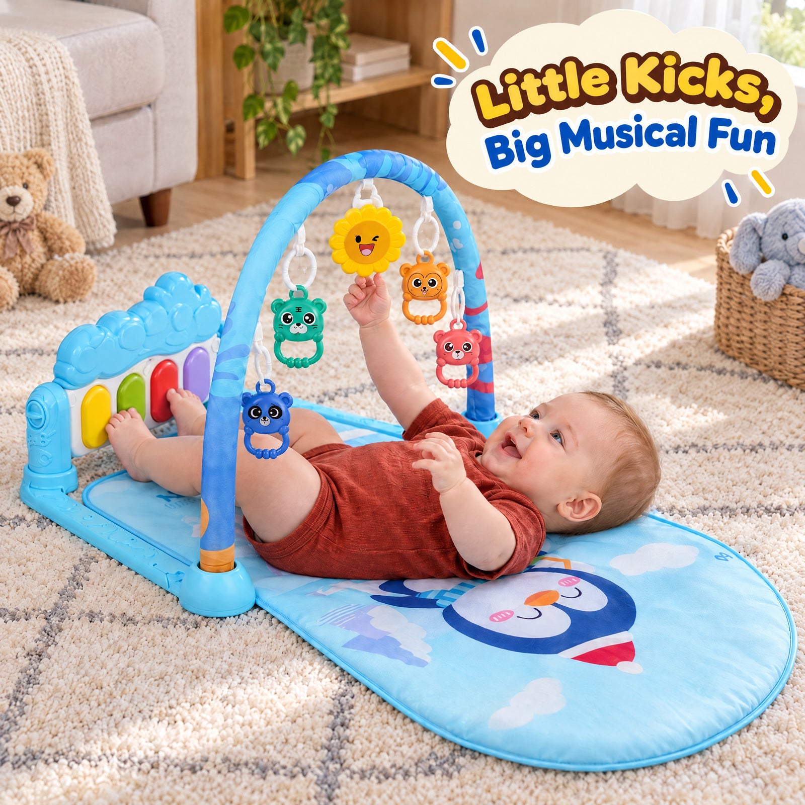 Baby Foot-Piano Fitness Rack for Newborns
