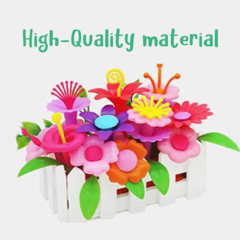 plastic toy plants Educational Garden Building Flower Toys