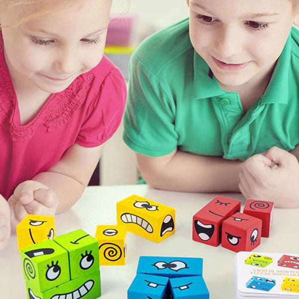 Expression Blocks Expression Puzzle Building Blocks Game - Little Learners Toys