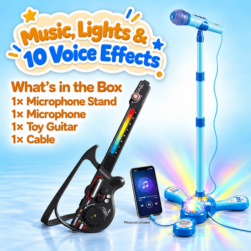 Complete Karaoke Microphone Set with LED Stand