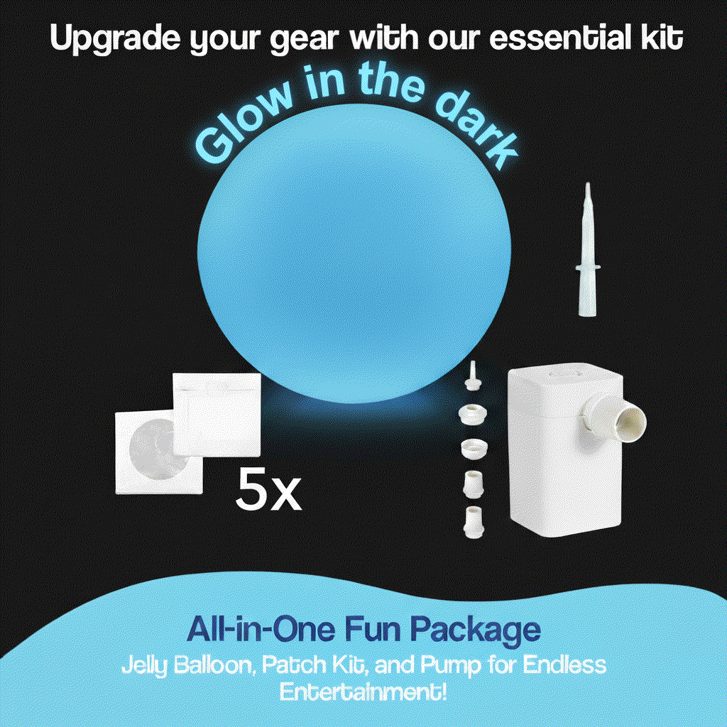 Giant Jelly Balloon Ball inflatable toy with pump, patch kit, and glow-in-the-dark feature for outdoor active play and parties