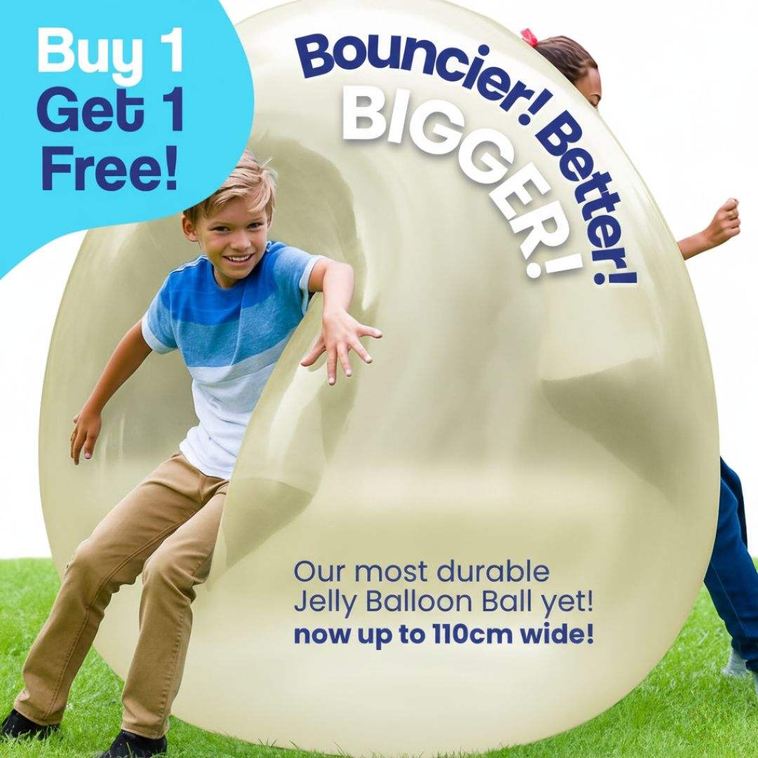 Kids playing with Giant Jelly Balloon Ball outdoor, inflatable and durable toy, buy 1 get 1 free promotion