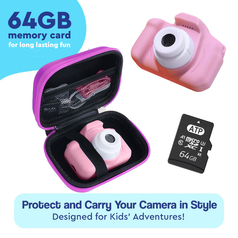 Kids Camera for 3-8 Year Old Toddler Childrens Digital Camera Mini  Rechargeable Shockproof Video Camcorder Gifts with 32GB Memory Card for